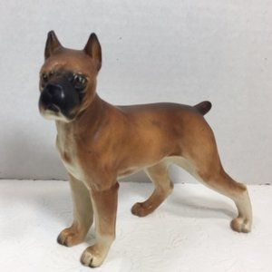 VTG Ceramic Boxer Dog Figurine SM 6"x5.25"